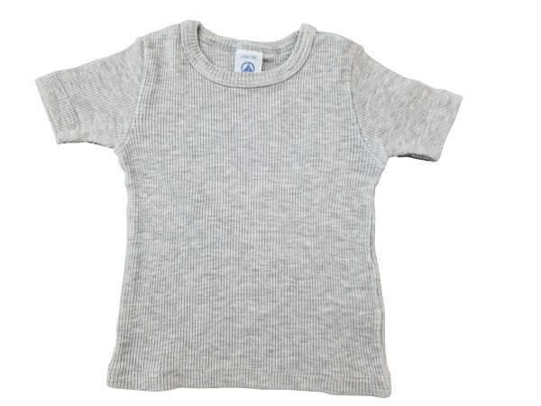 Rippshirt Gr. 74 Petit Bateau grau