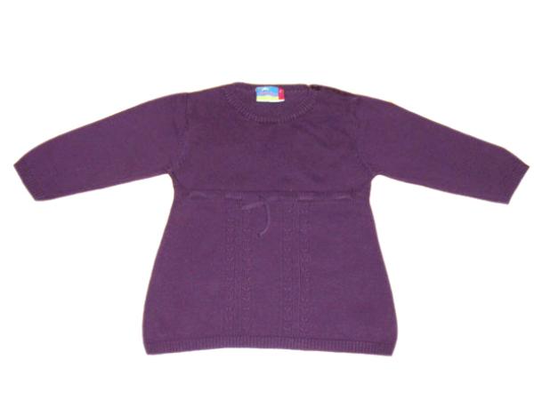 Strickpulli Gr. 80 Topolino lila mit Bindeband