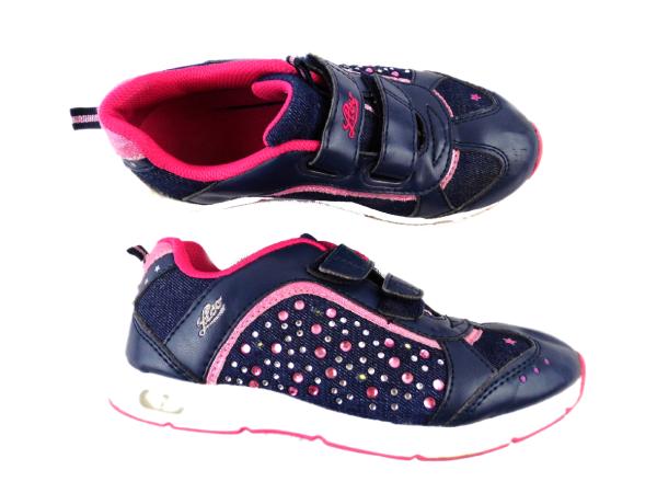 Turnschuhe Gr. 32 Lico blau/rosa mit Glitzersteinchen