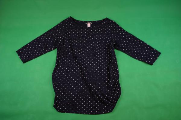 Stretchshirt Gr. XL H&M Mama Umstandsshirt ¾ Arm dunkelblau/weiß