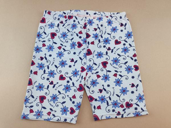 Radlerhose kurz Gr. 140 Aldi hellblau mit Blumen