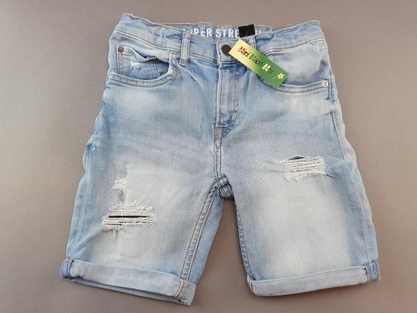 kurze Jeans Gr. 128 H&M hellblau mit coolen Löchern