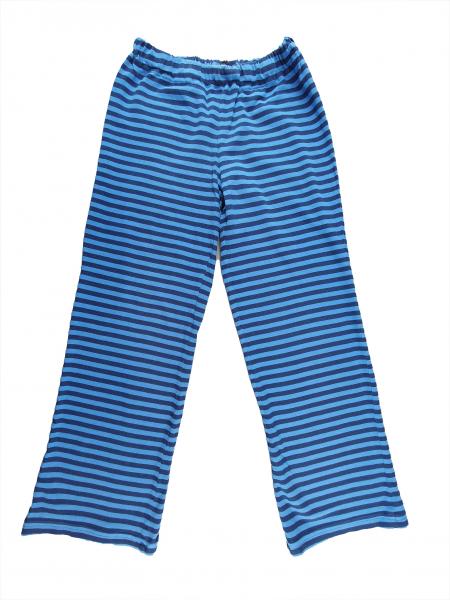 Stoffhose Gr. 140 geringelt blau/hellblau