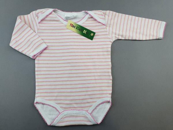 Ringelbody Gr. 62/68 rosa/weiß langarm