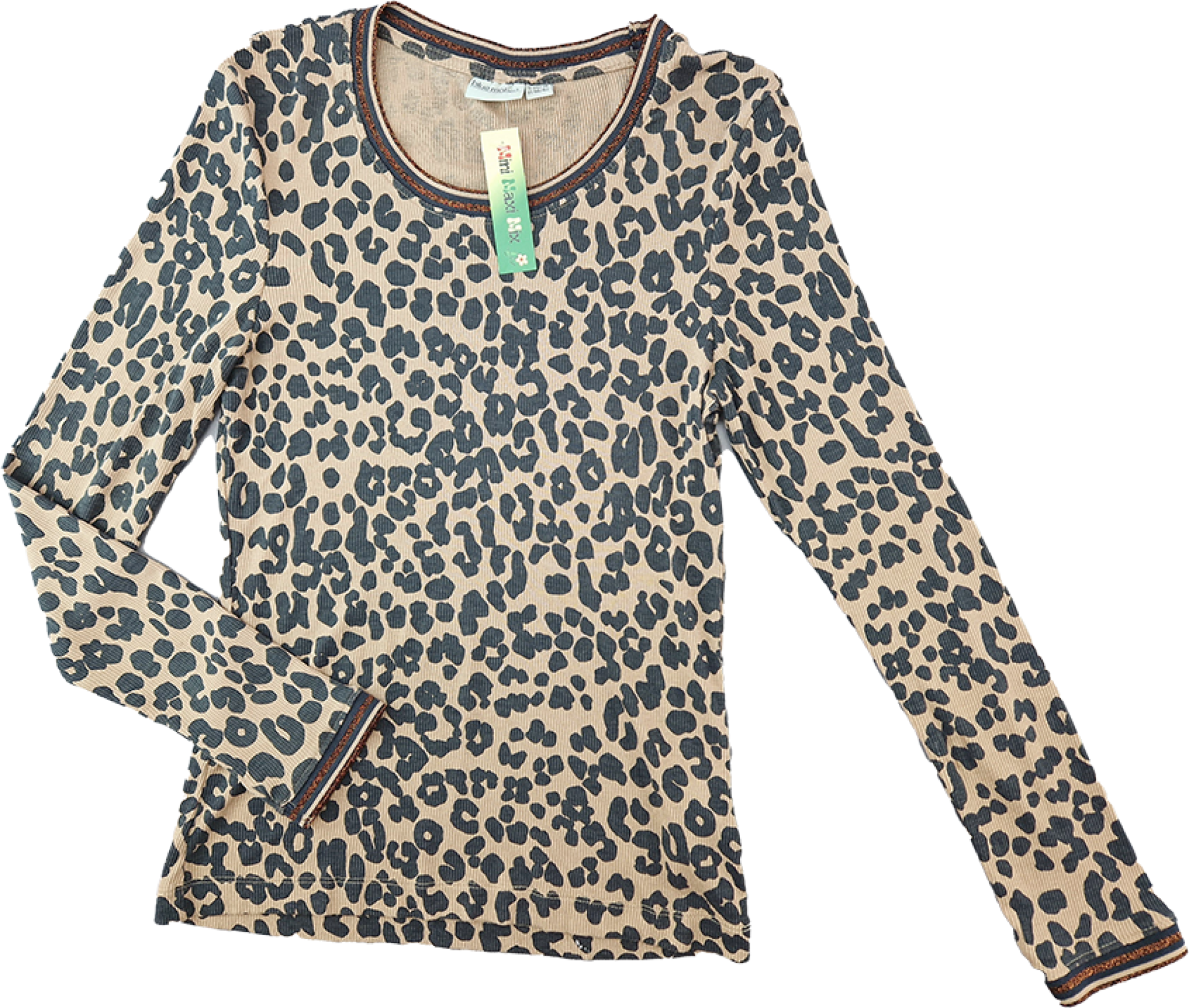 Langarmshirt Gr. 36/38 blue motion braun/grau mit Muster & Glitzer