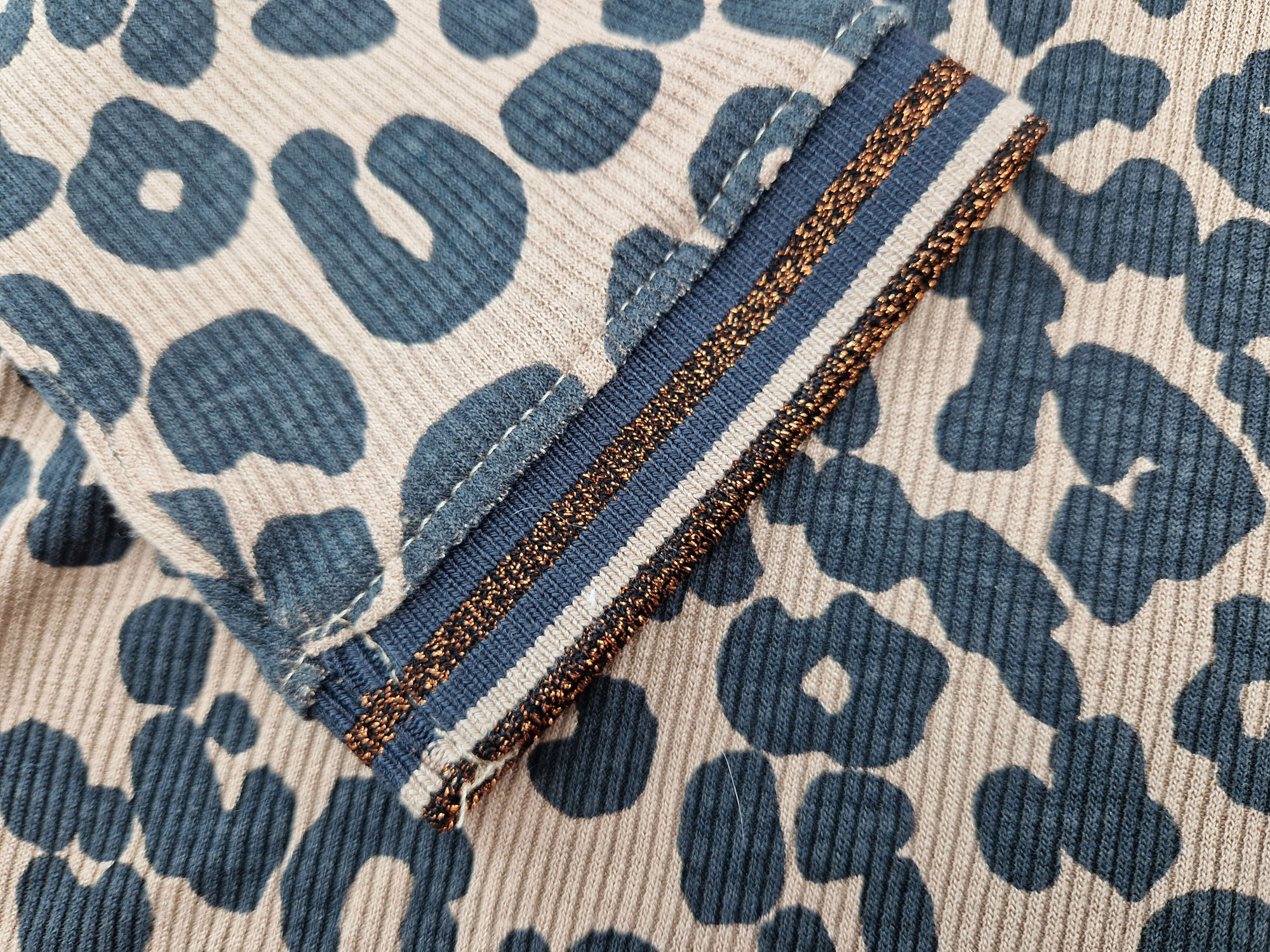 Langarmshirt Gr. 36/38 blue motion braun/grau mit Muster & Glitzer