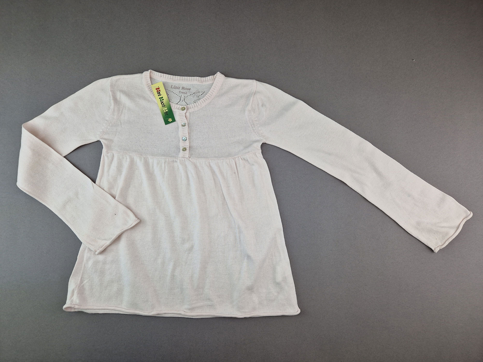 Langarmshirt schick Gr. 140 Lisa Rose zartrosa gestrickt Boutique