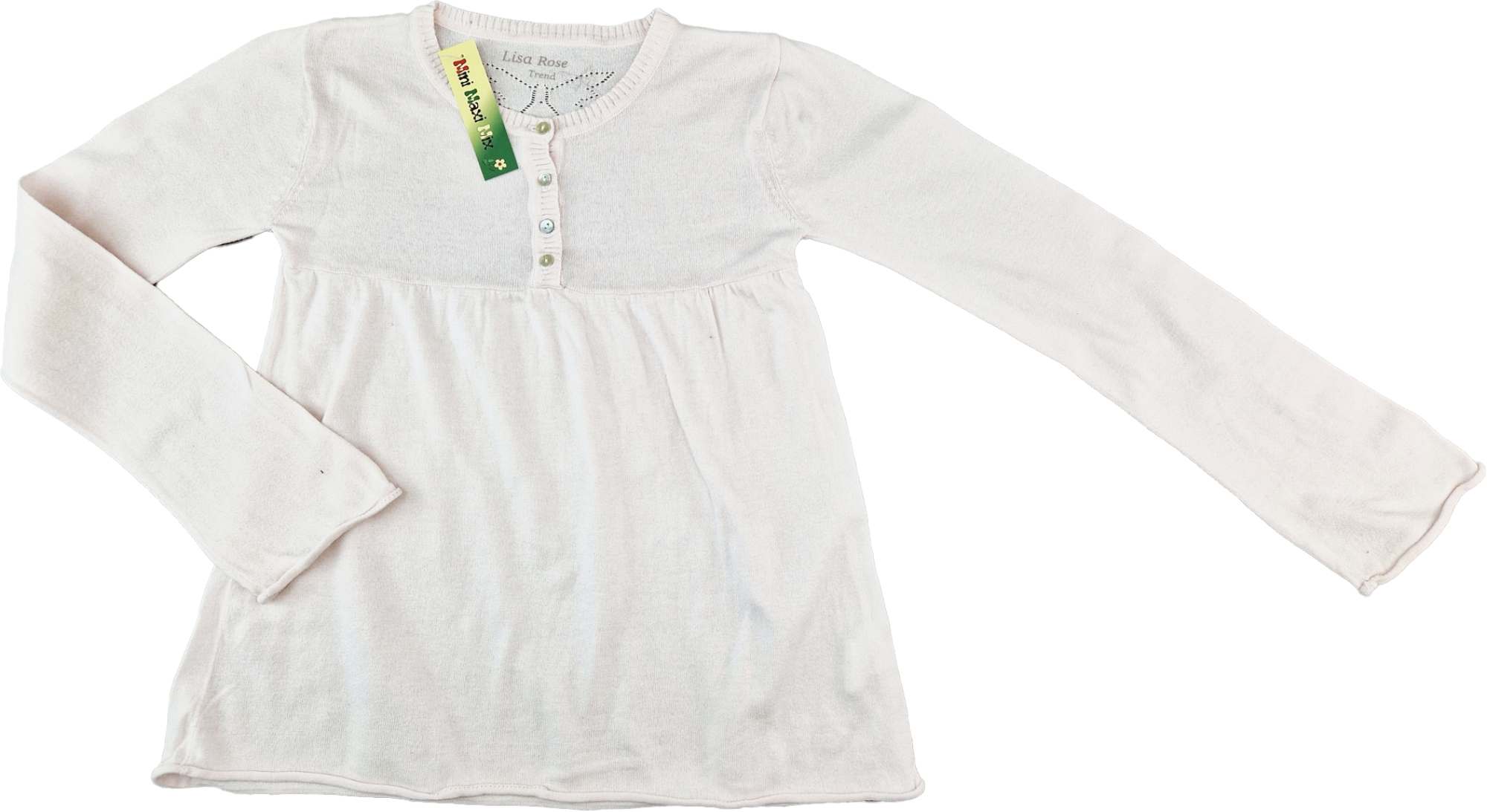 Langarmshirt schick Gr. 140 Lisa Rose zartrosa gestrickt Boutique