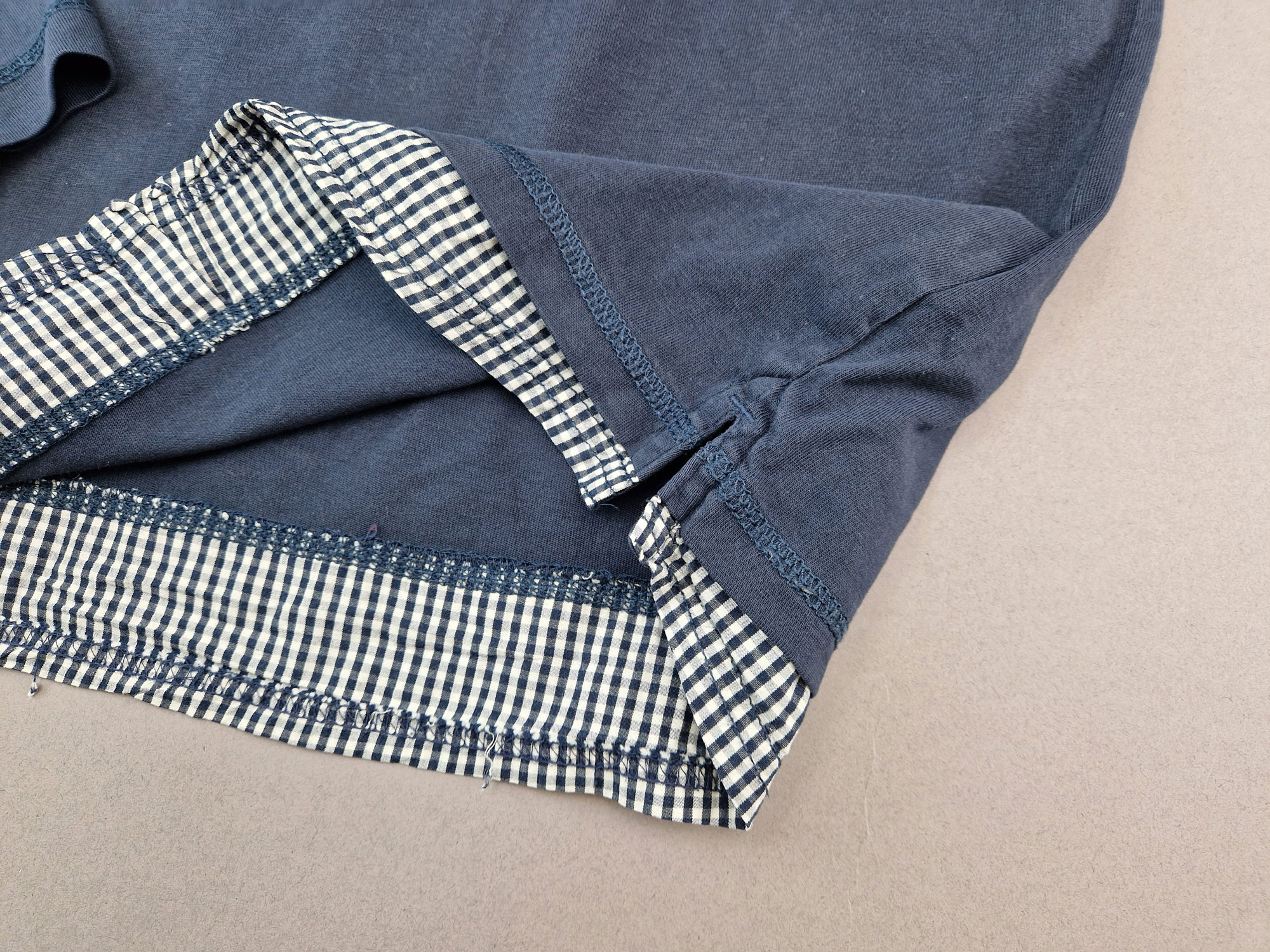 Langarmshirt Gr. 140 s.Oliver dunkelblau /kariert 2 Lagenlook