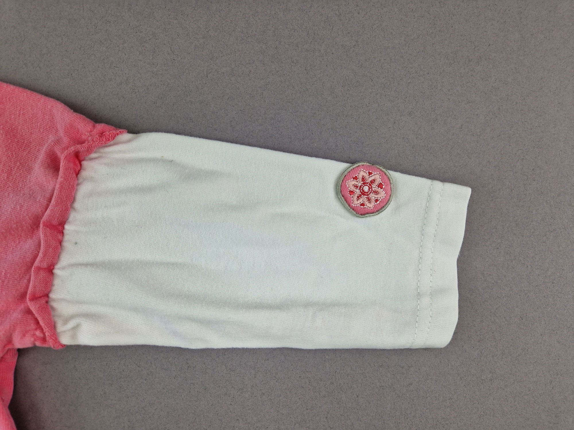 Langarmshirt gr. 74/80 rosa/weiß 2 Lagenlook Pailletten Blumen