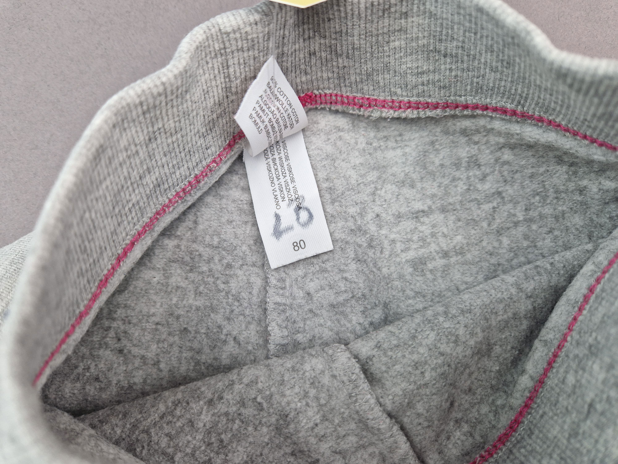 Sweathose Gr. 74/80 baby club grau/rosa