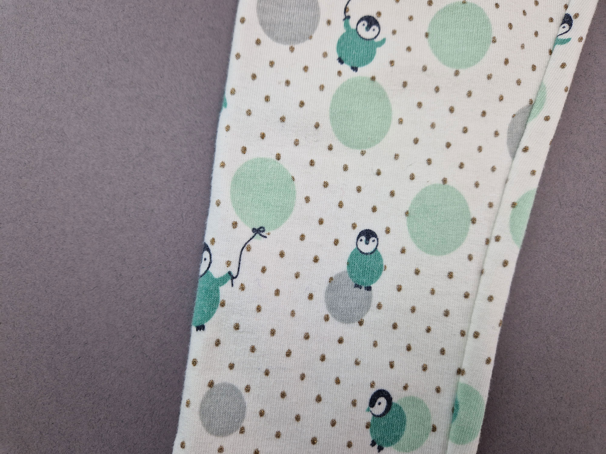 Glitzerleggins Gr. 86 Topomini weiß/grün Pinguine