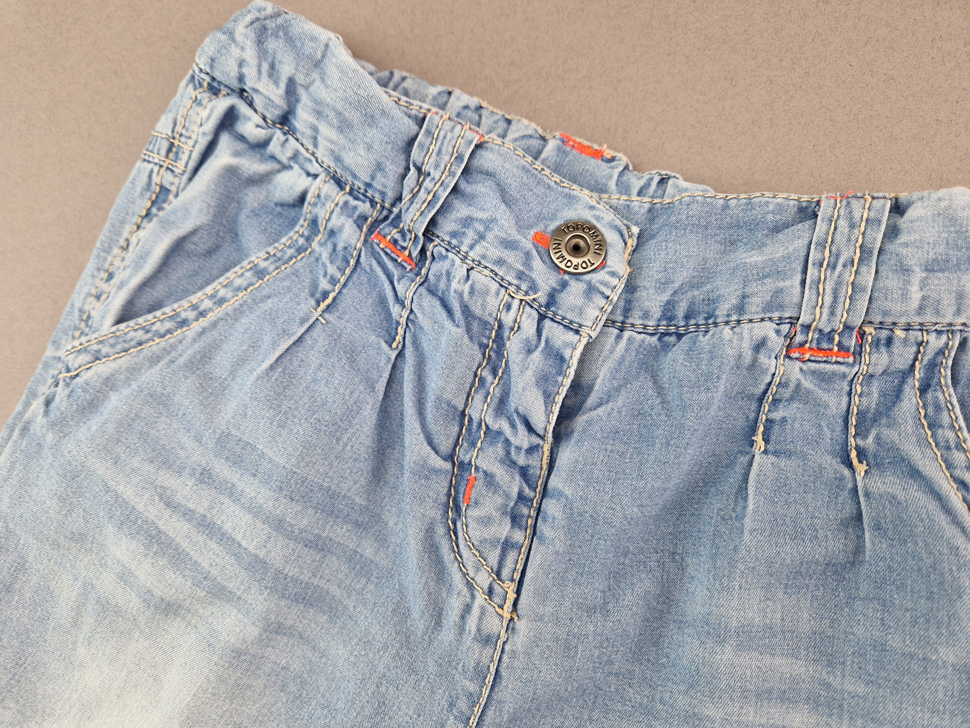 Thermojeans Gr. 86/92 Topomini hellblau, Rosa Nähte