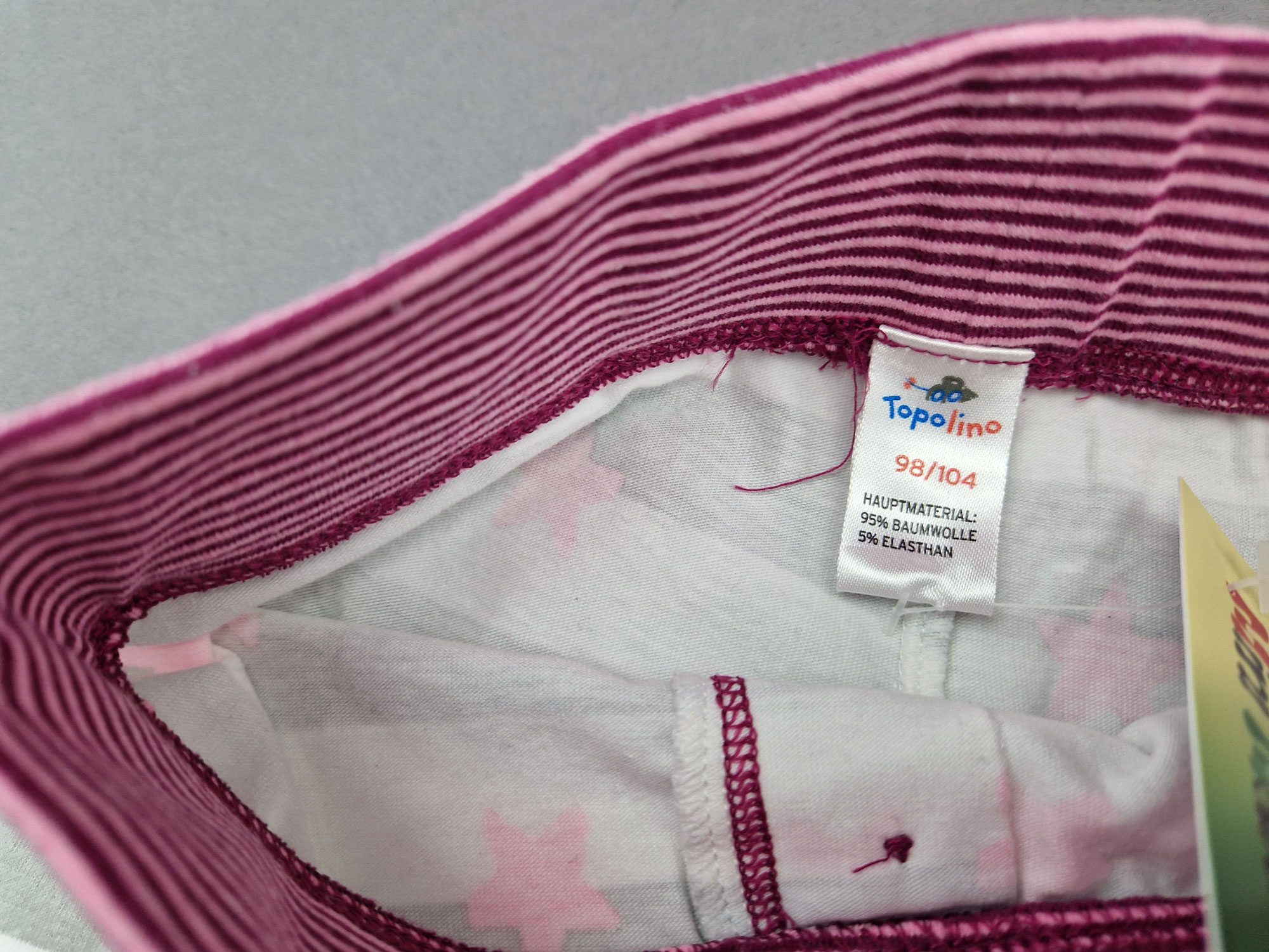 Bequemhose Gr. 98/104 Topolinon grau/rosa Bequembund Sterne