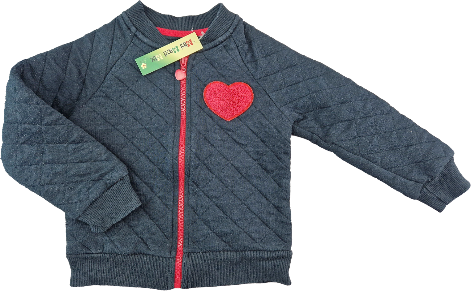 Steppjacke Gr. 92 Palomino schwarz mit rotem Herz