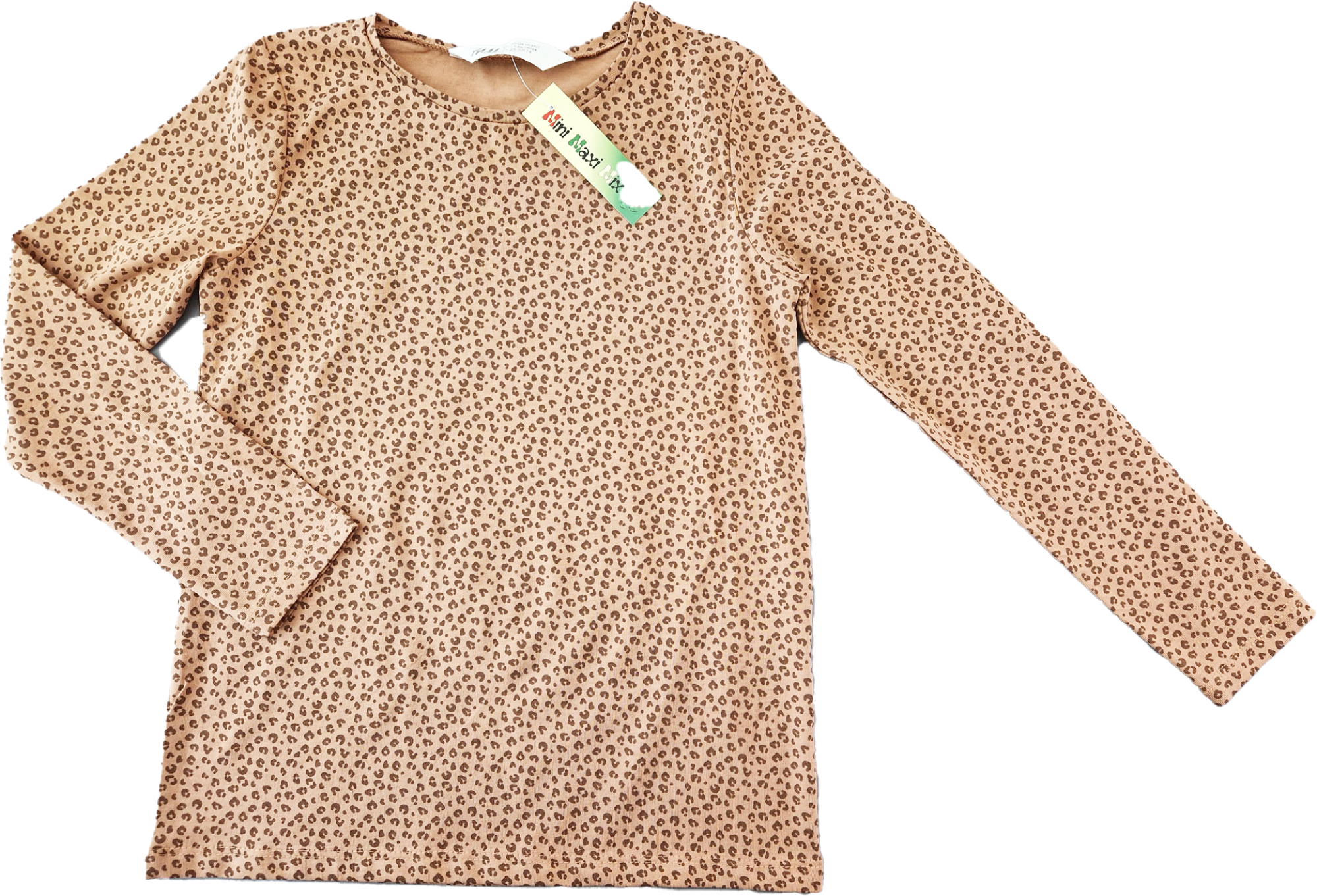 Stretchshirt langarm Gr. 122 H&M braun mit Muster