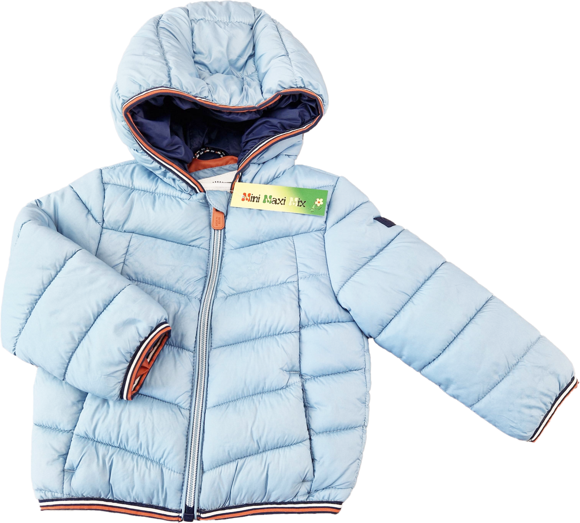 luftig leichter Anorak Gr. 74/80 C&A hellblau/braun wattiert mit Kaputze