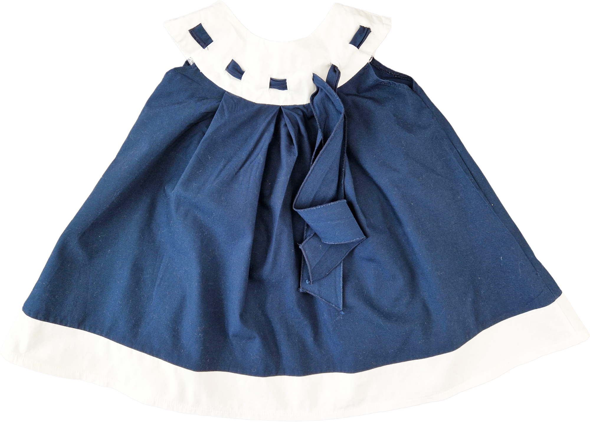 Sommerkleidchen Gr. 74/80 mama dunkelblau/weiß weit ärmellos