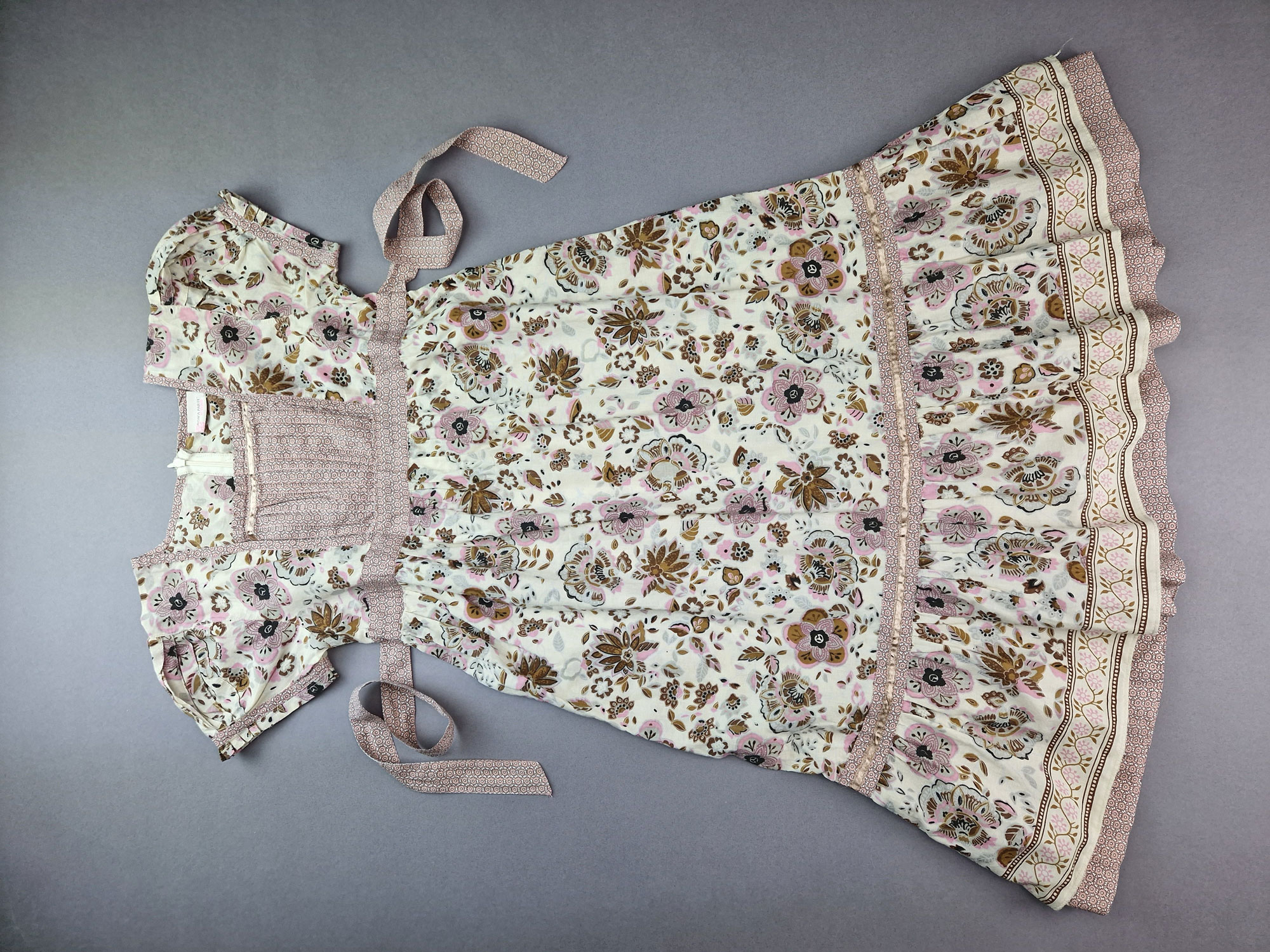 Sommerkleid Gr. 146/152 Bon’a Parte kurzarm altrosa mit Blümchen