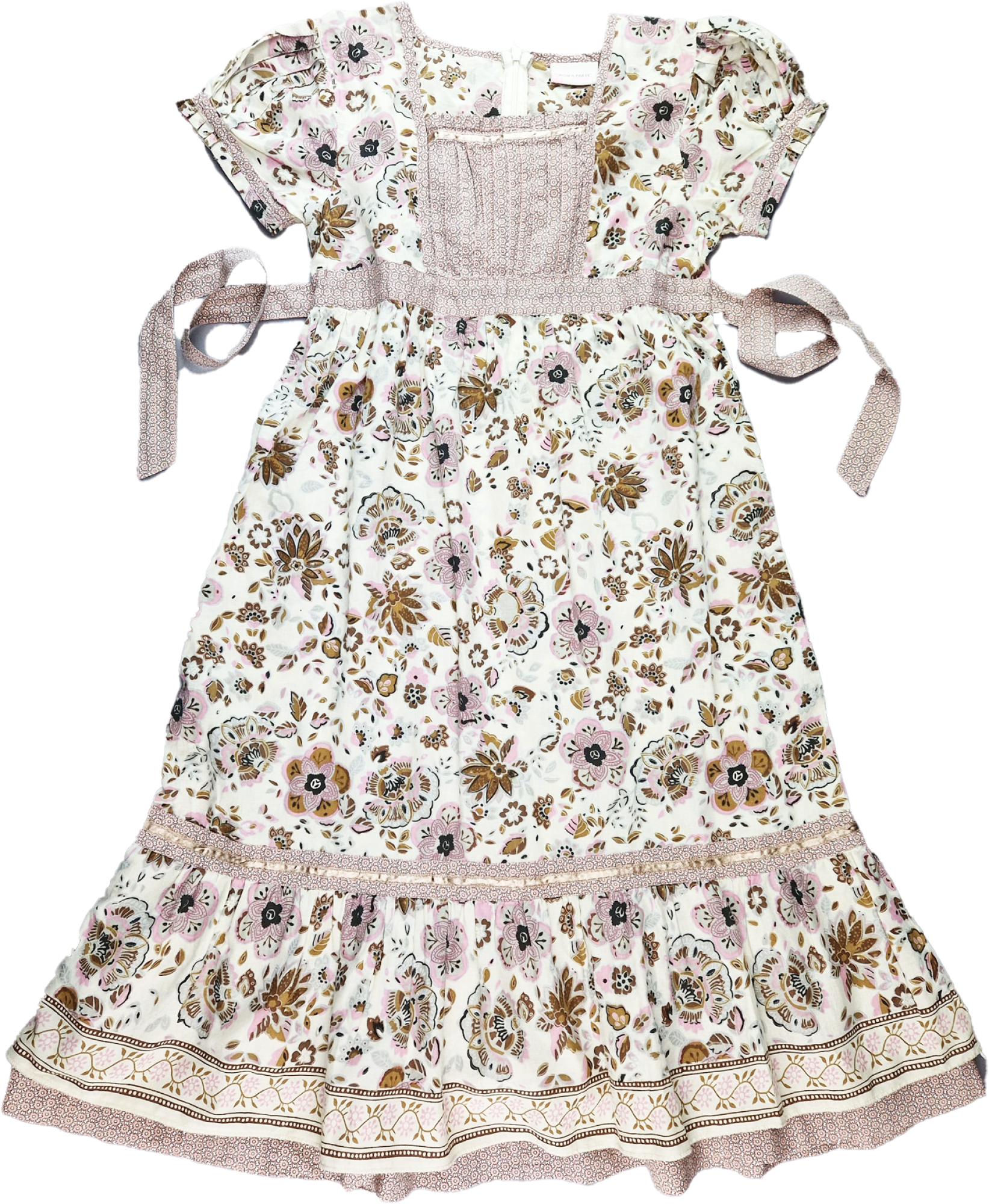 Sommerkleid Gr. 146/152 Bon’a Parte kurzarm altrosa mit Blümchen