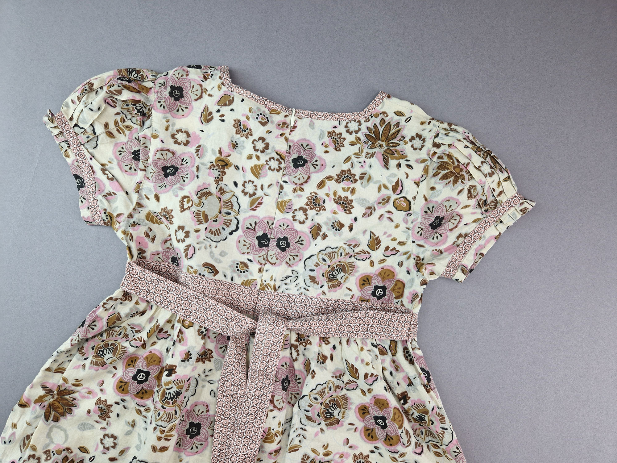 Sommerkleid Gr. 146/152 Bon’a Parte kurzarm altrosa mit Blümchen