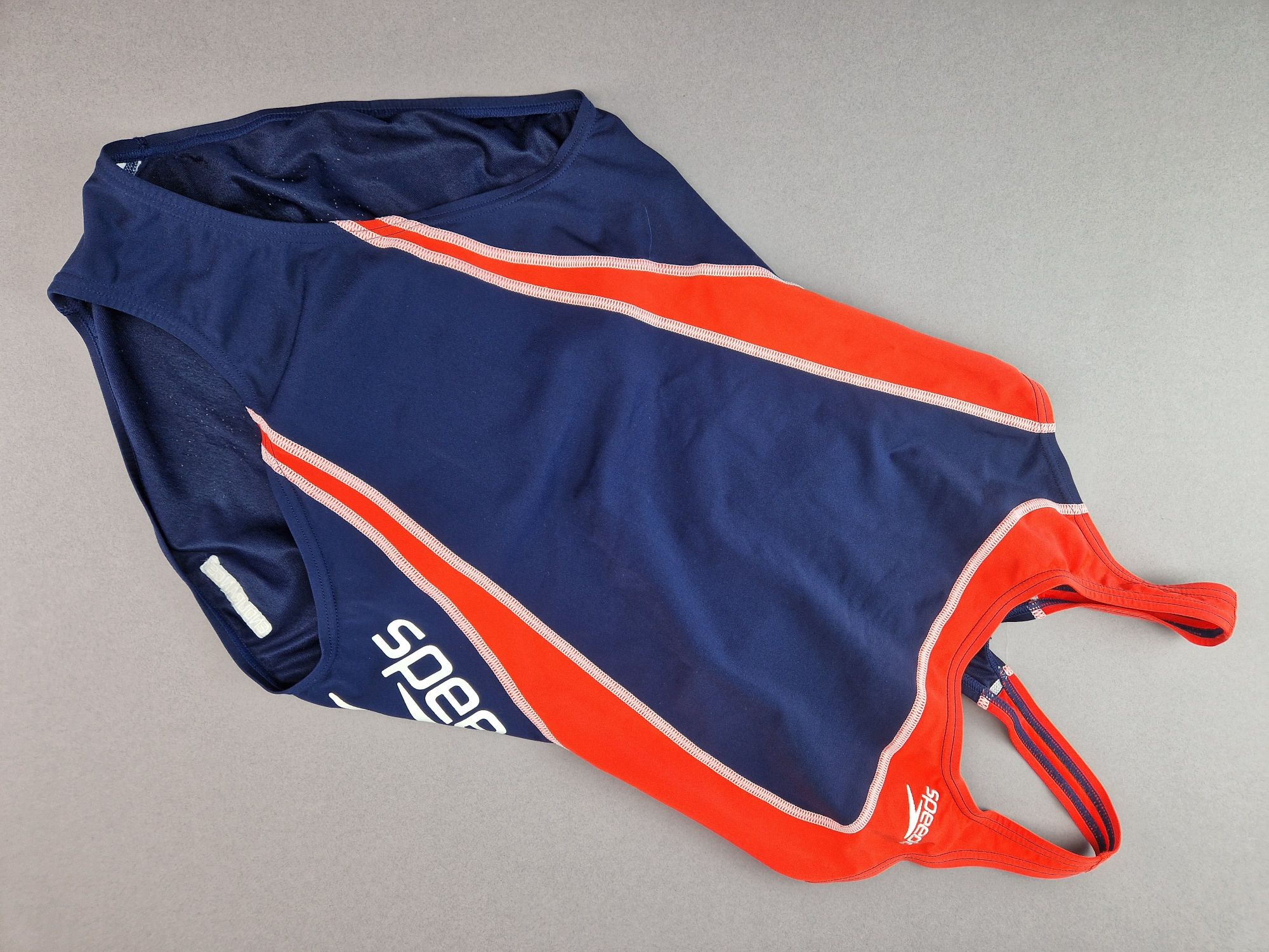 Badeanzug Gr. 164/170 Speedo neonorange/dunkelblau/weiß