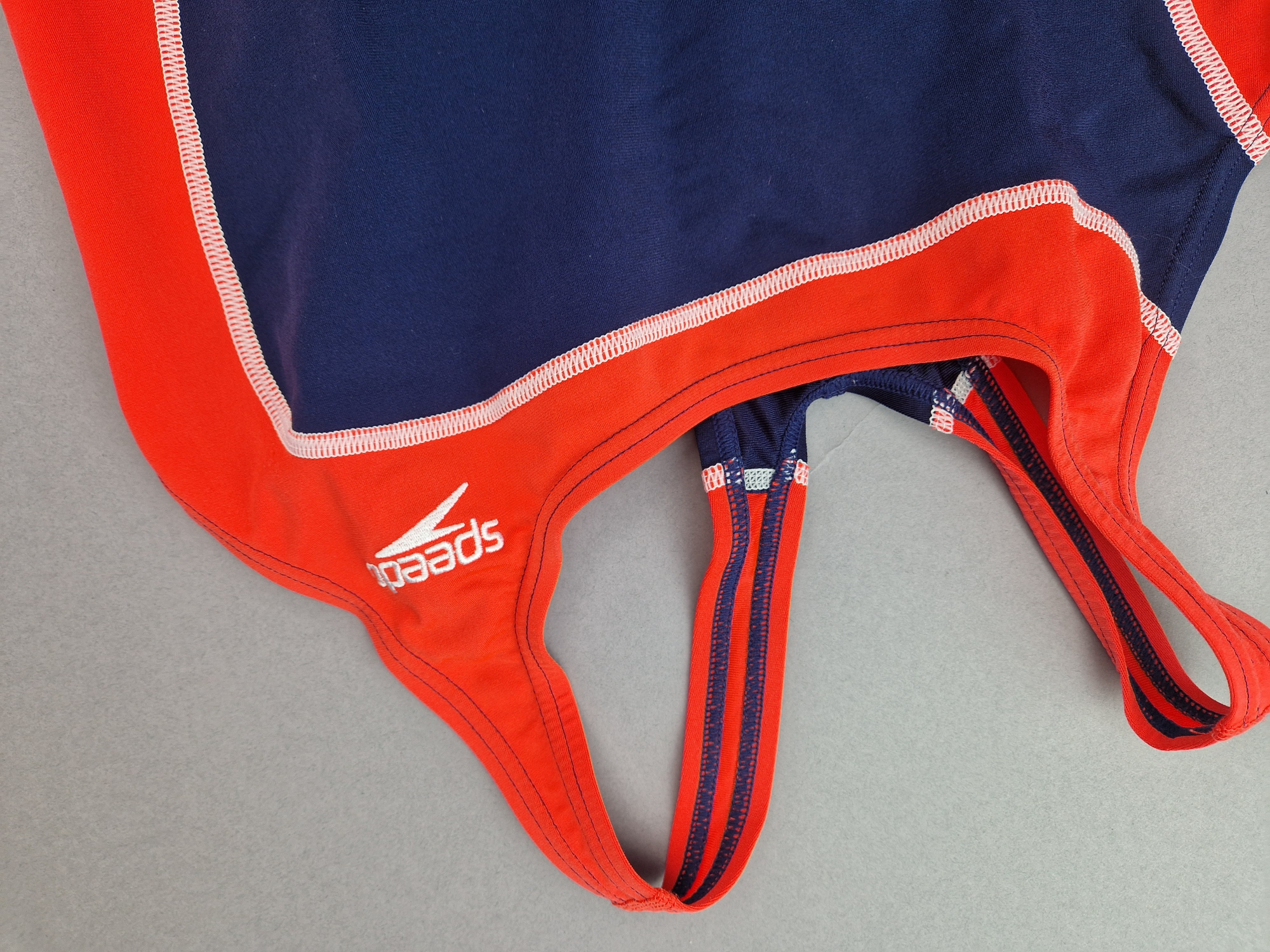 Badeanzug Gr. 164/170 Speedo neonorange/dunkelblau/weiß