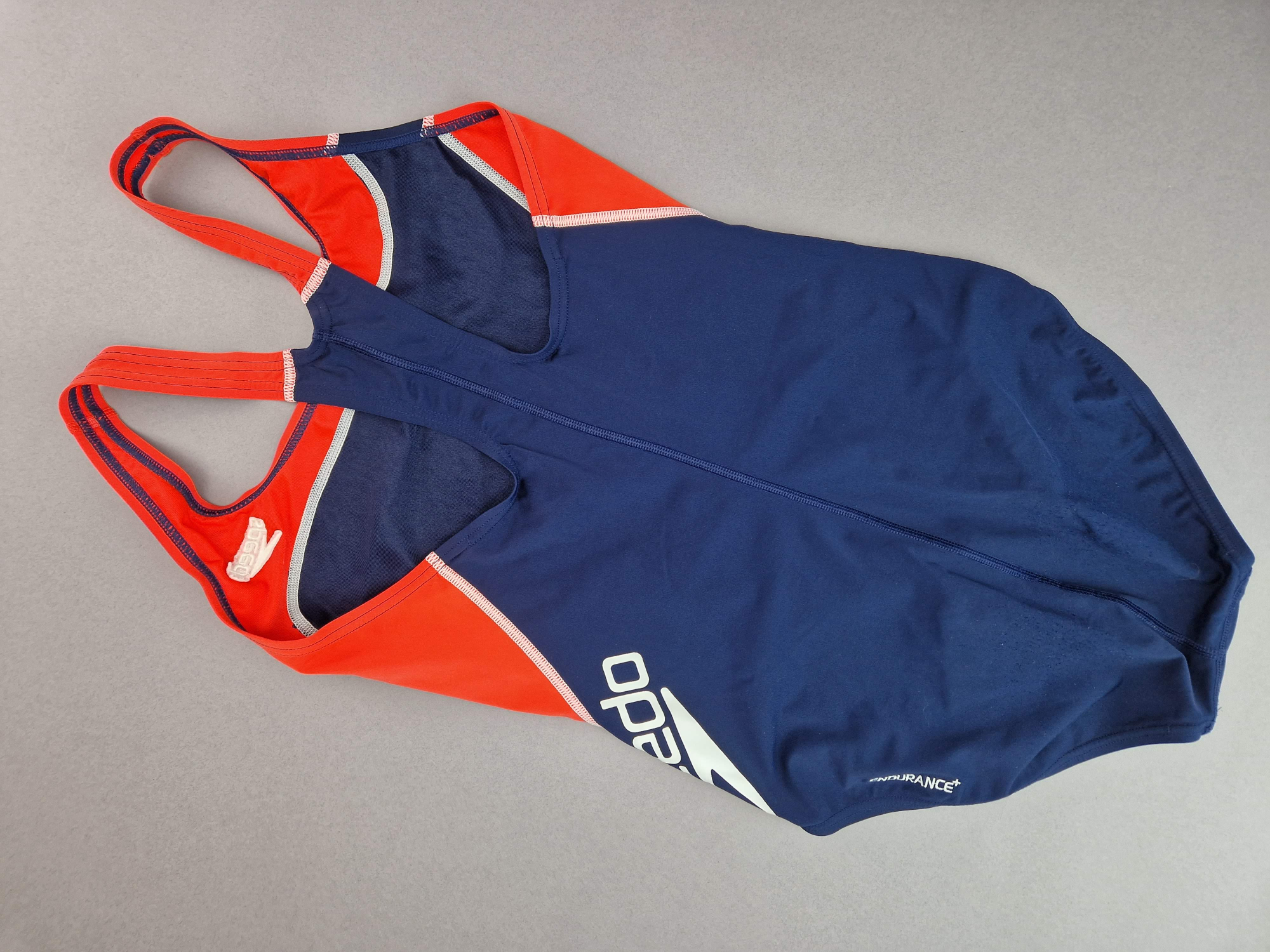 Badeanzug Gr. 164/170 Speedo neonorange/dunkelblau/weiß