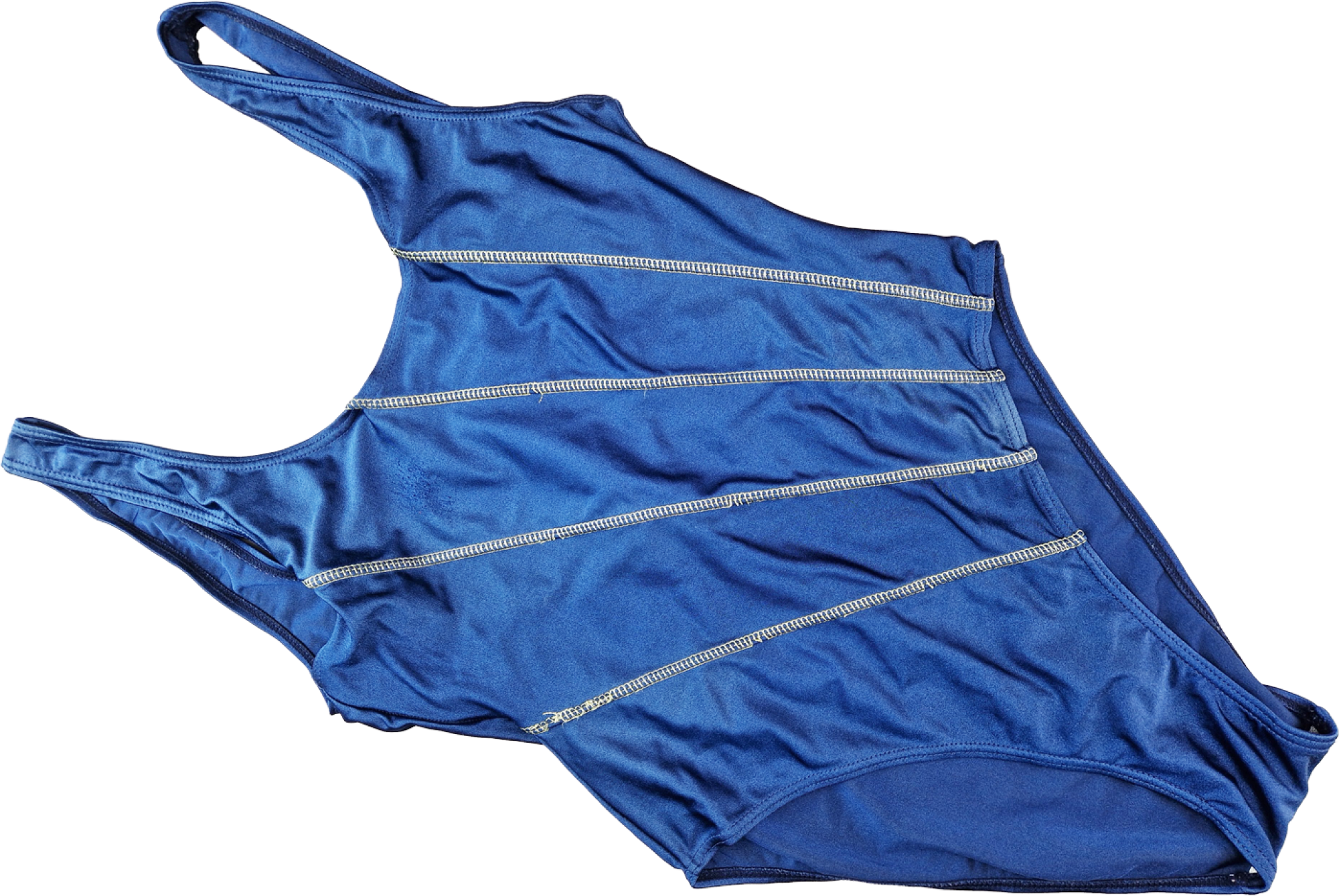 Badeanzug Gr. 164/170 dunkelblau mit goldenen Nähten