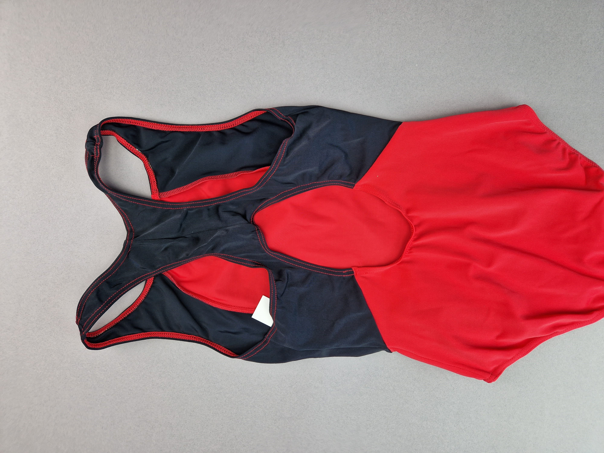 Badeanzug Gr. 164/170 rot/schwarz