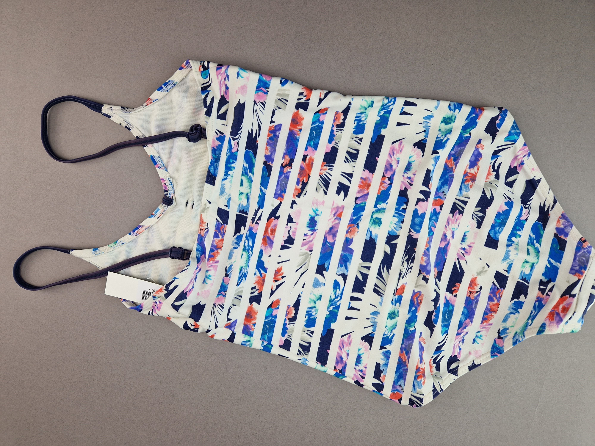 Badeanzug Gr. 158/164 sunseeker weiß/gestreift/bund Träger