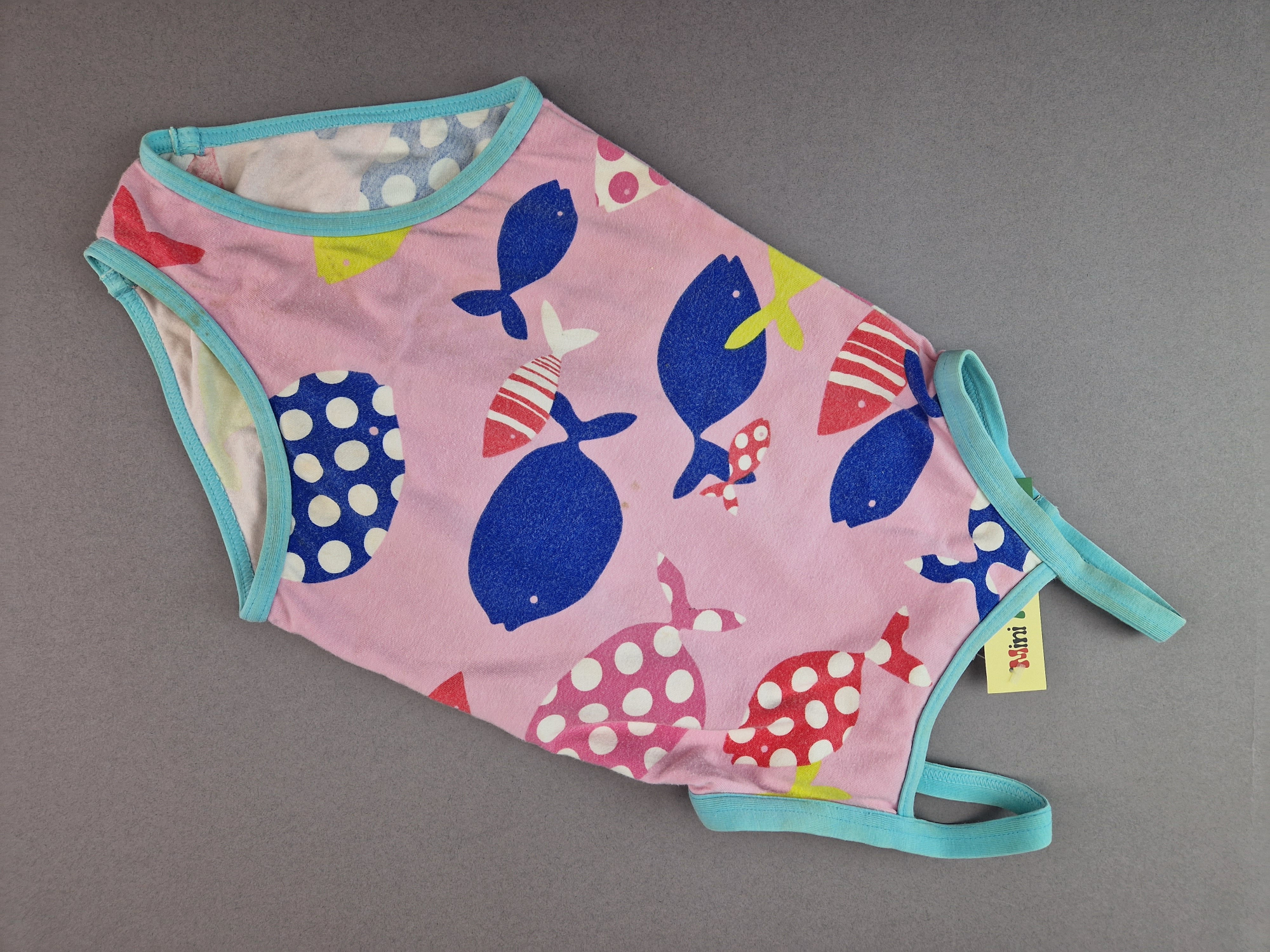 Baumwollbadeanzug Gr. 116 mini Boden rosa/blau Fische