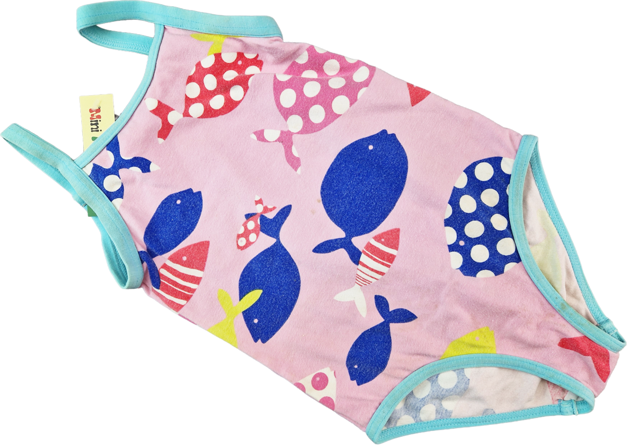 Baumwollbadeanzug Gr. 116 mini Boden rosa/blau Fische