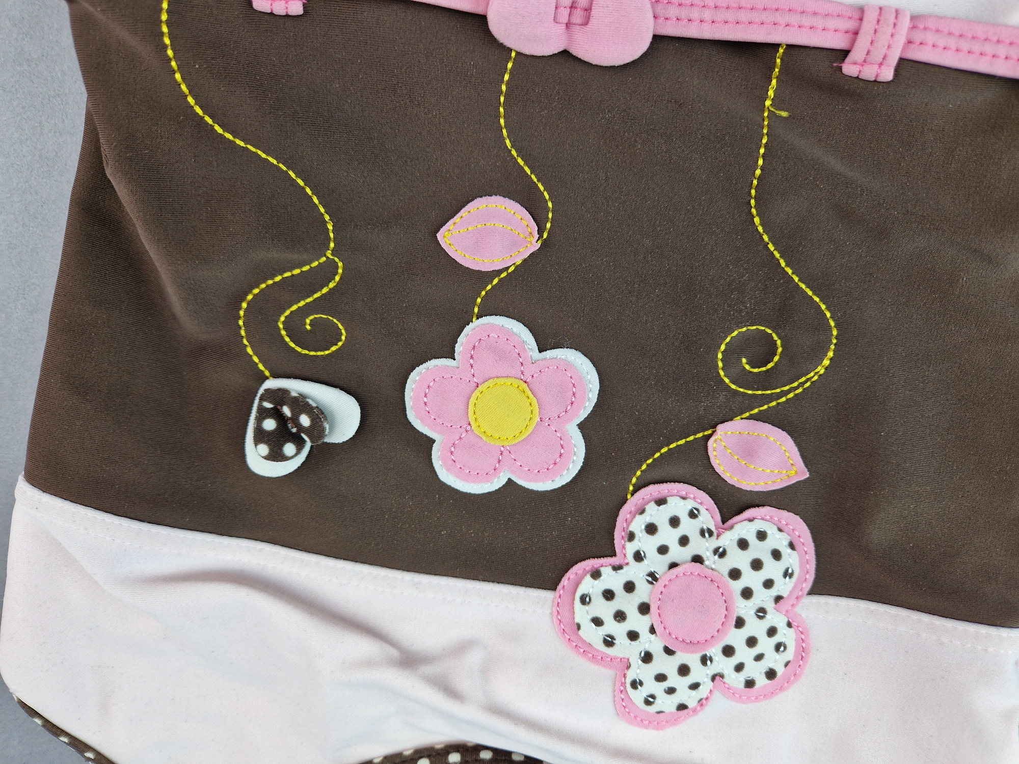 Badeanzug Gr. 128/134 H&M rosa/braun Kleidchen/Blümchen