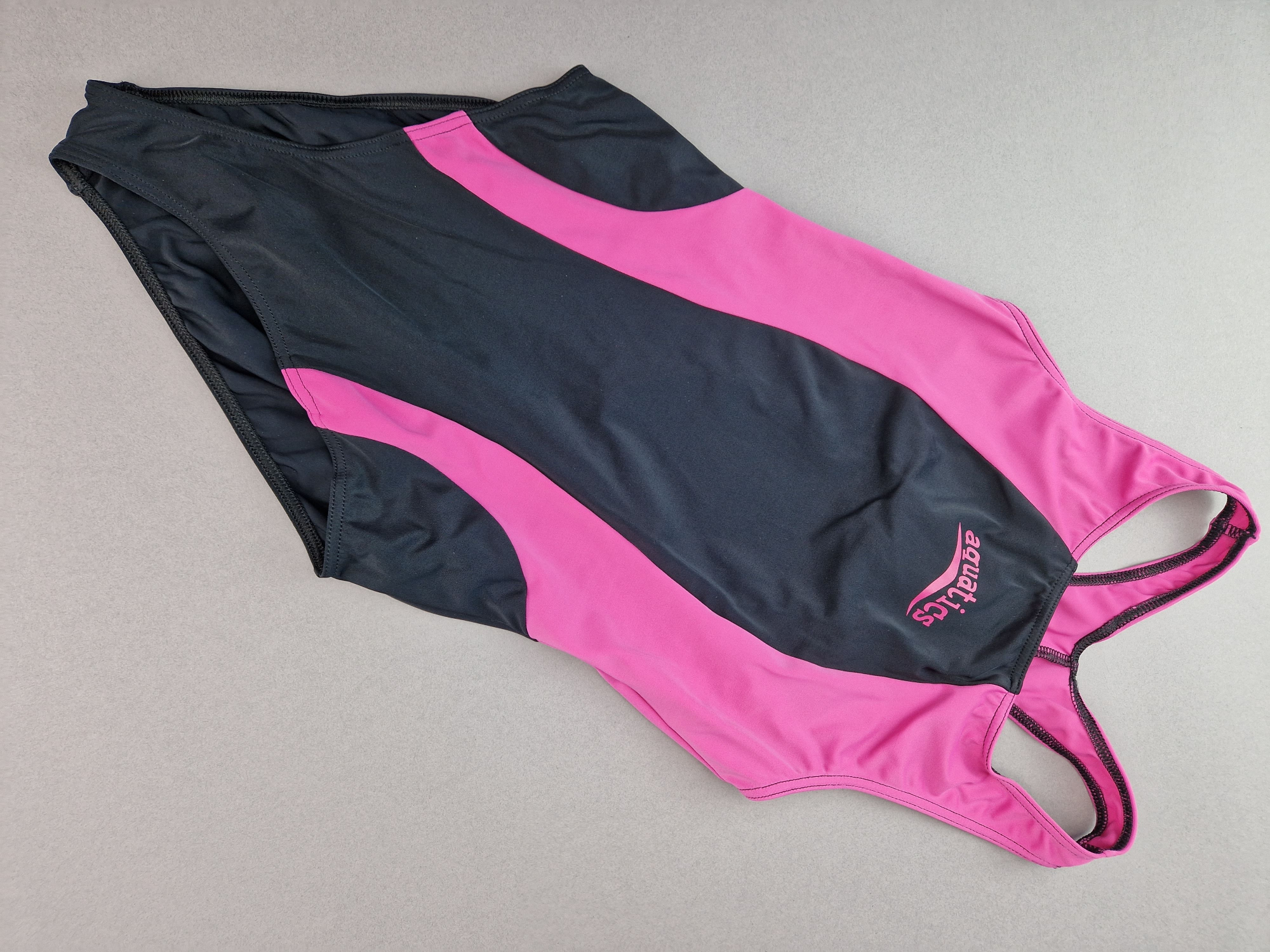 Badeanzug Gr. 152/158 schwarz pink