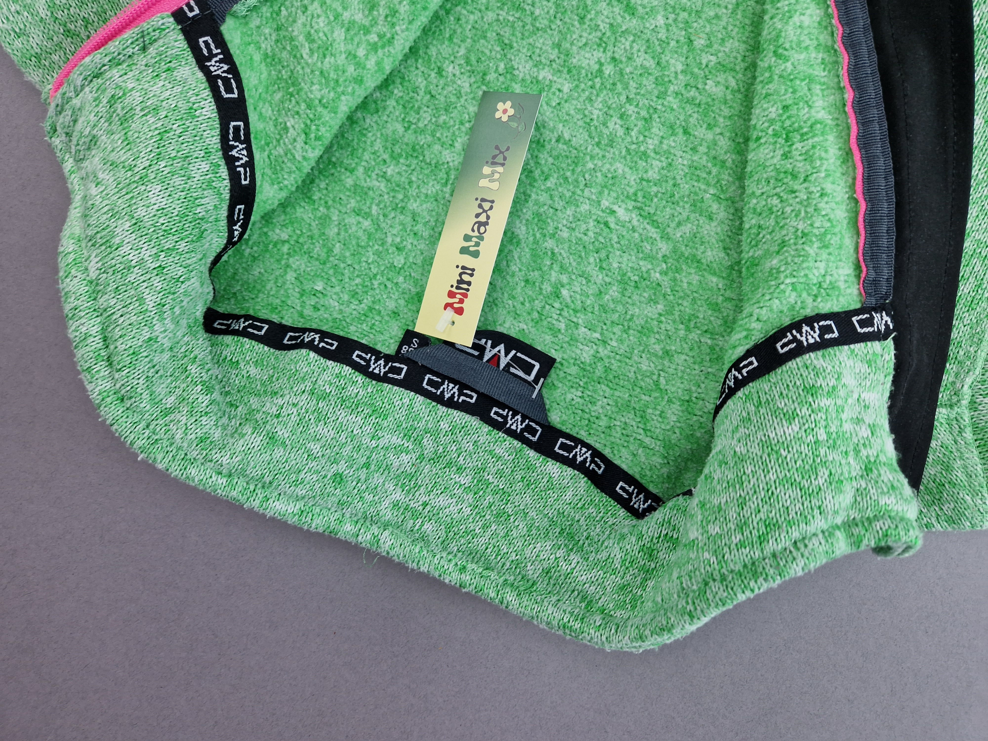 Fleece/Strickjacke Gr. 36/38 CMP grün meliert/pink/grau