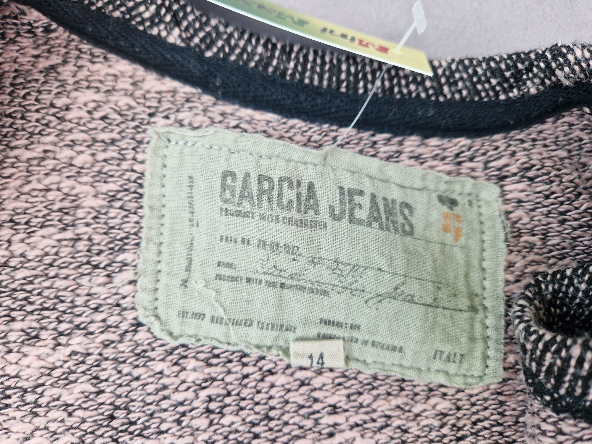 Strickjacke Gr. 146/152 Garcia Jeans meliert schwarz/rosa