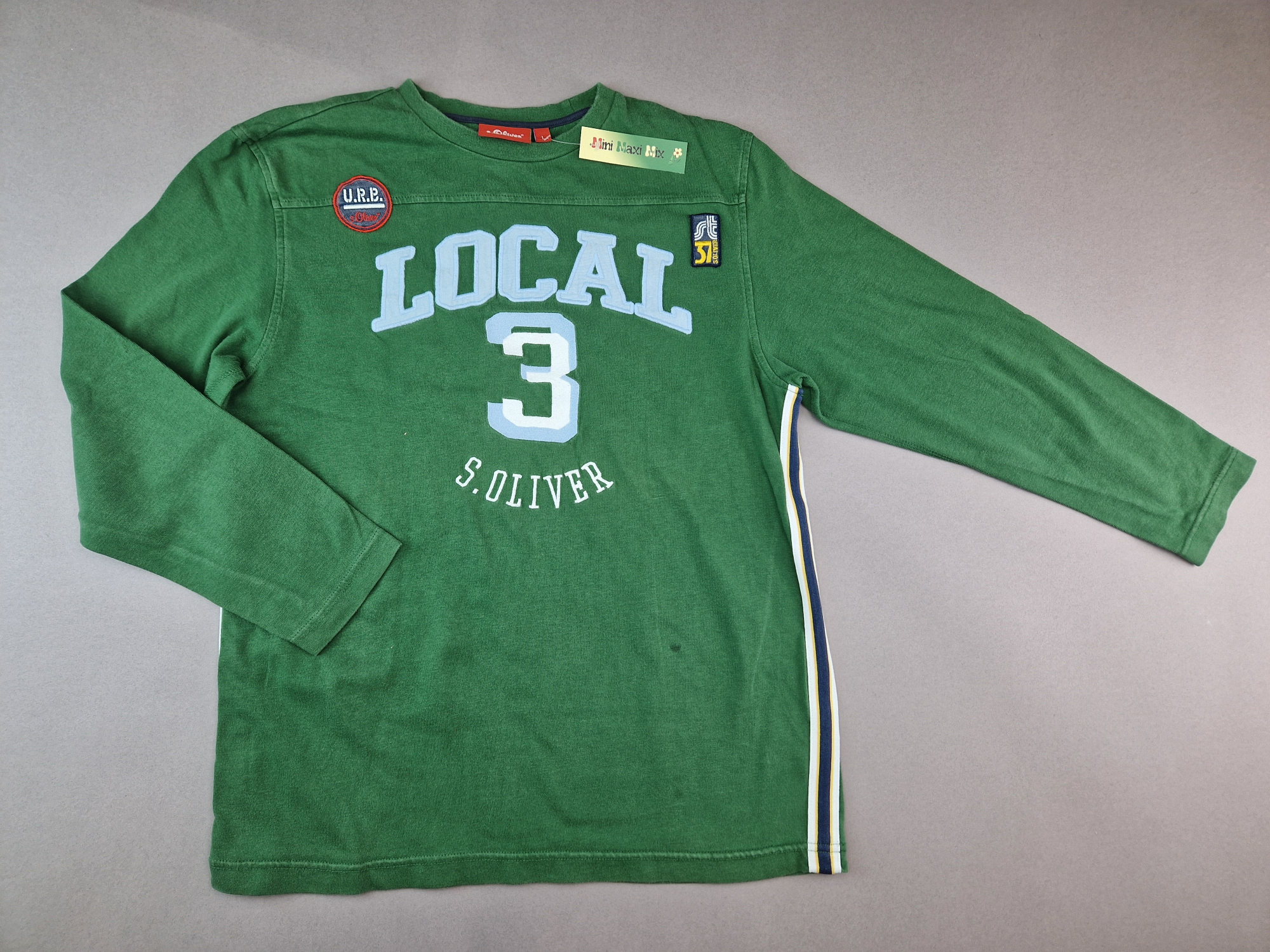 Langarmshirt Gr. 146&152 s.Oliver grün Sportshirt Aufdruck