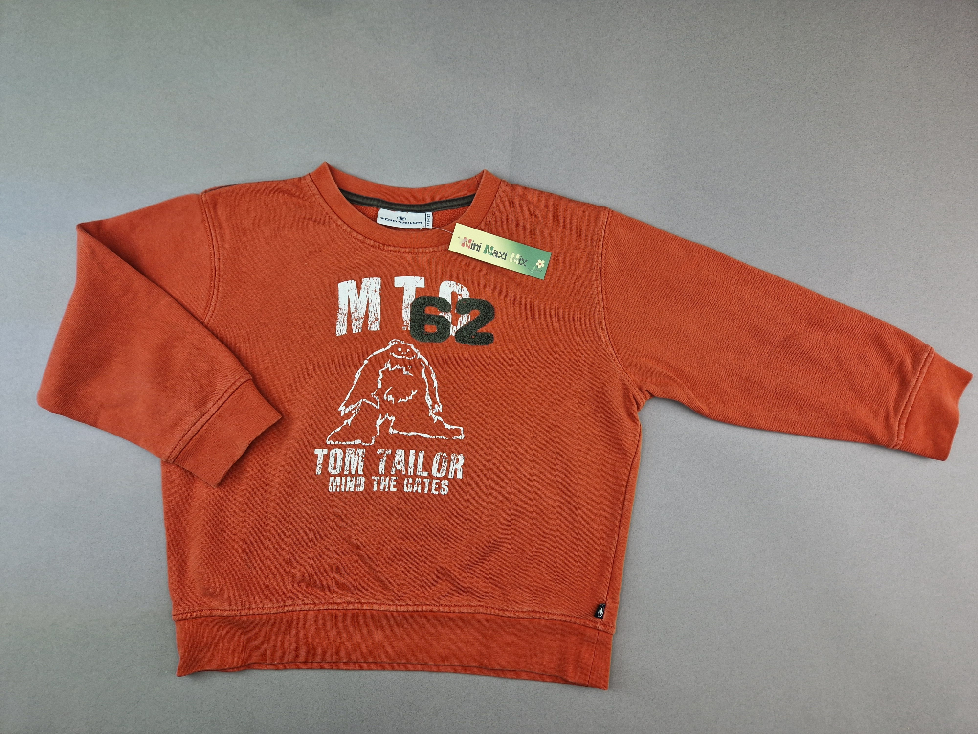 Sweatshirt Gr. 116 Tom Taylor orange/braun mit Yeti