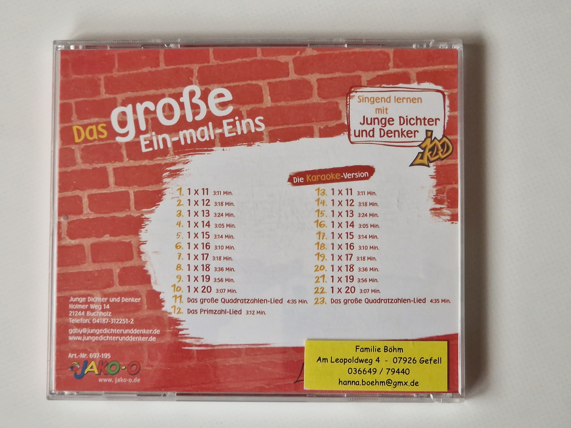 Das große Ein-mal-Eins – mit Karaoke-Version – Sonder-Edition für: Jako-o