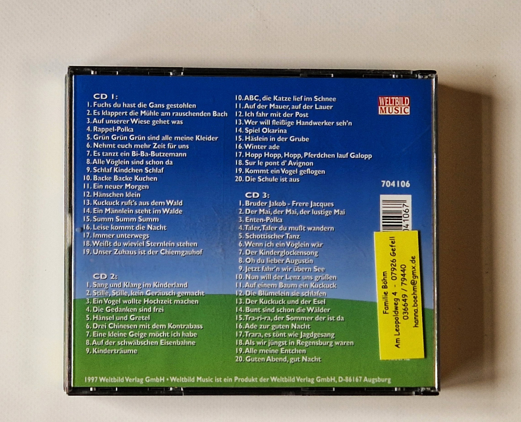 Kinderlieder – 59 Lieder auf 3 Cds mit allen Texten zum Mitsingen
