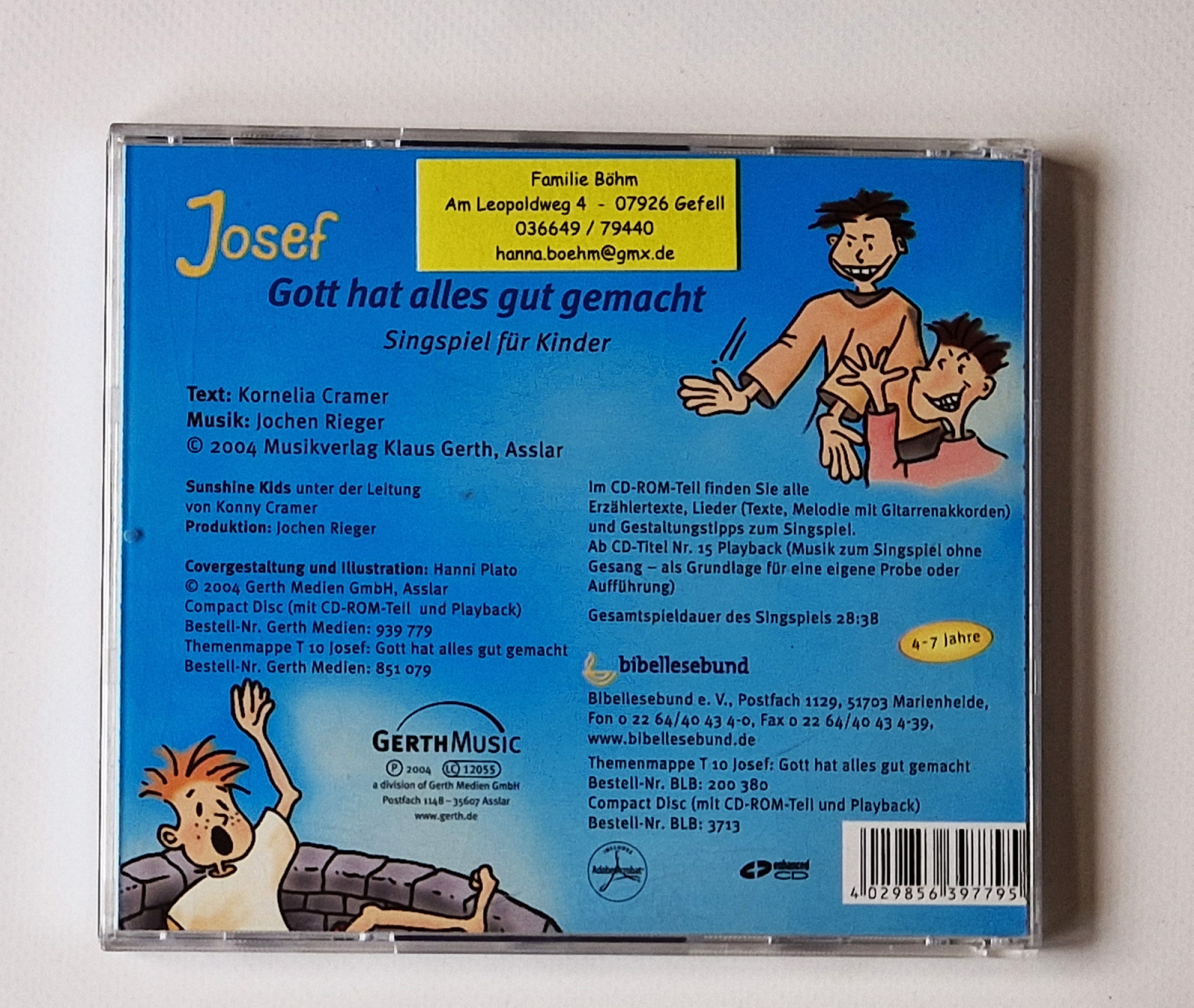 Josef – Gott hat alles gut gemacht – Singspiel für Kinder mit Playback