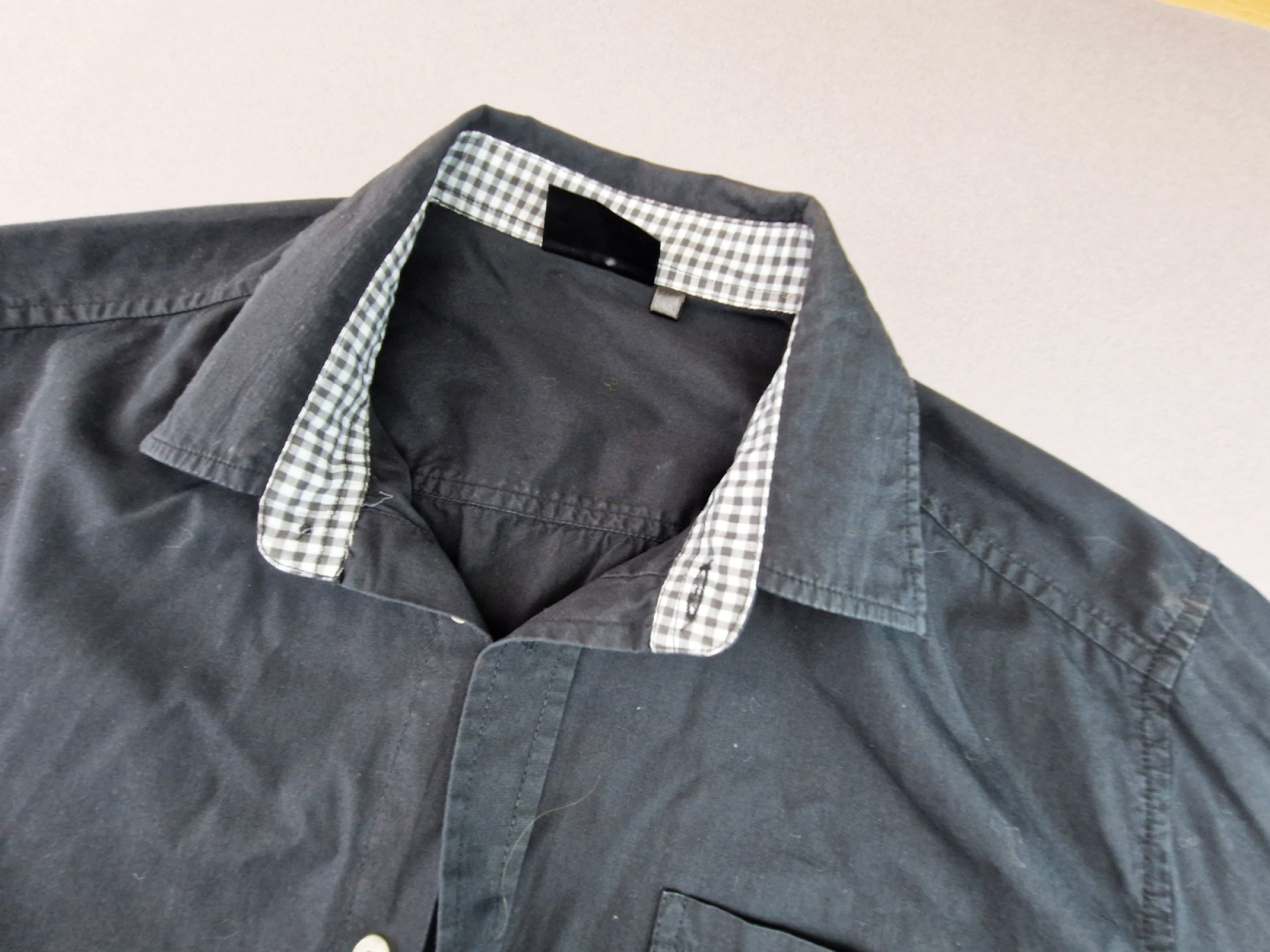 Langarmhemd Gr. 50 bpc schwarz uni