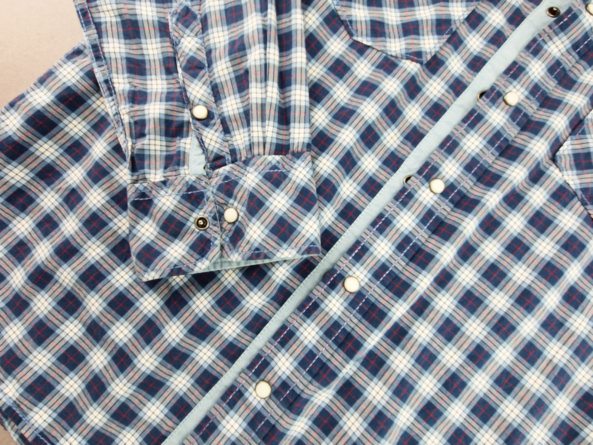 Karohemd Gr. 170 H&M blau/rosa langarm