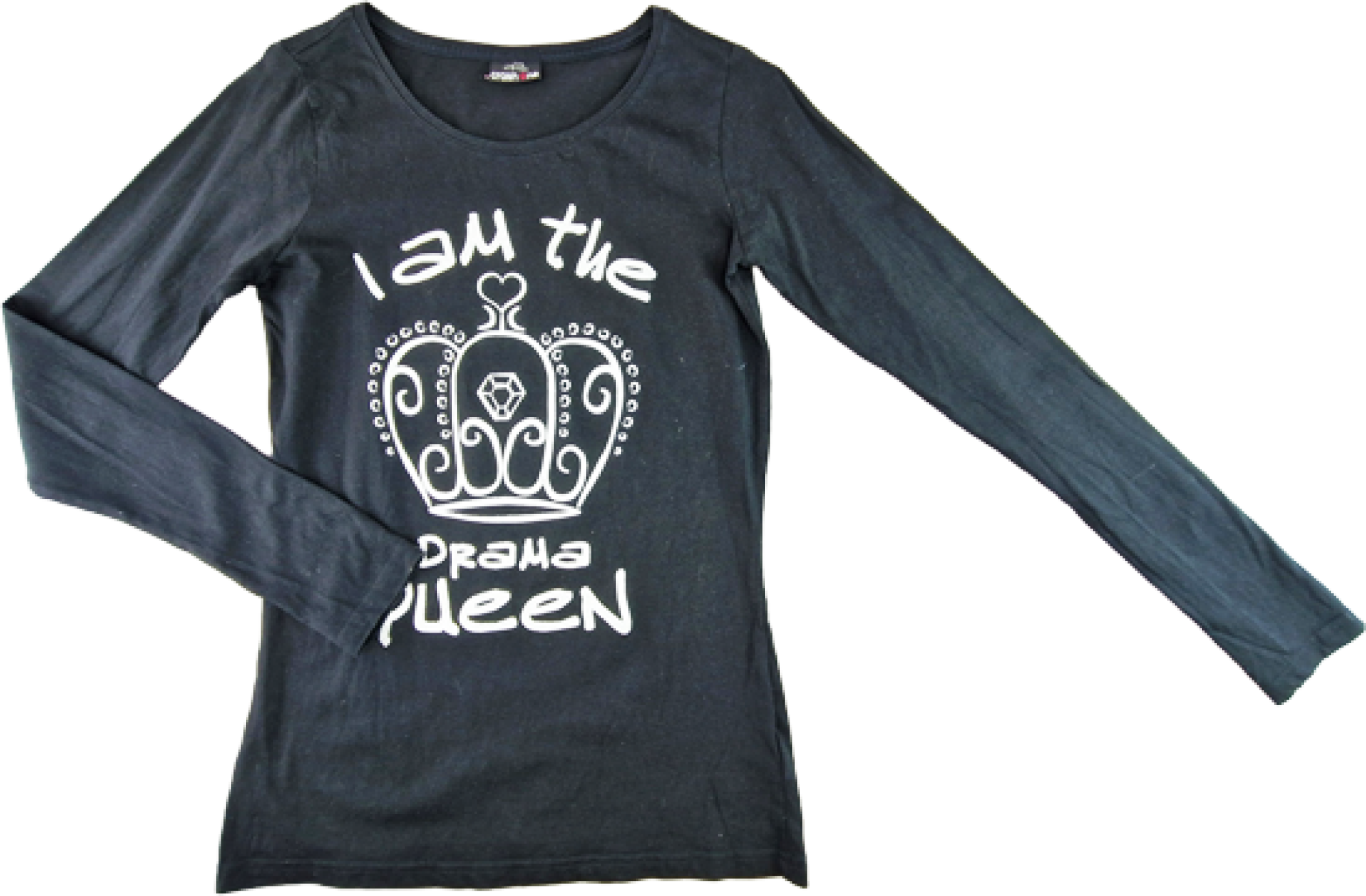 Langarmshirt Gr. 36 crash one schwarz mit Glitzer Krone
