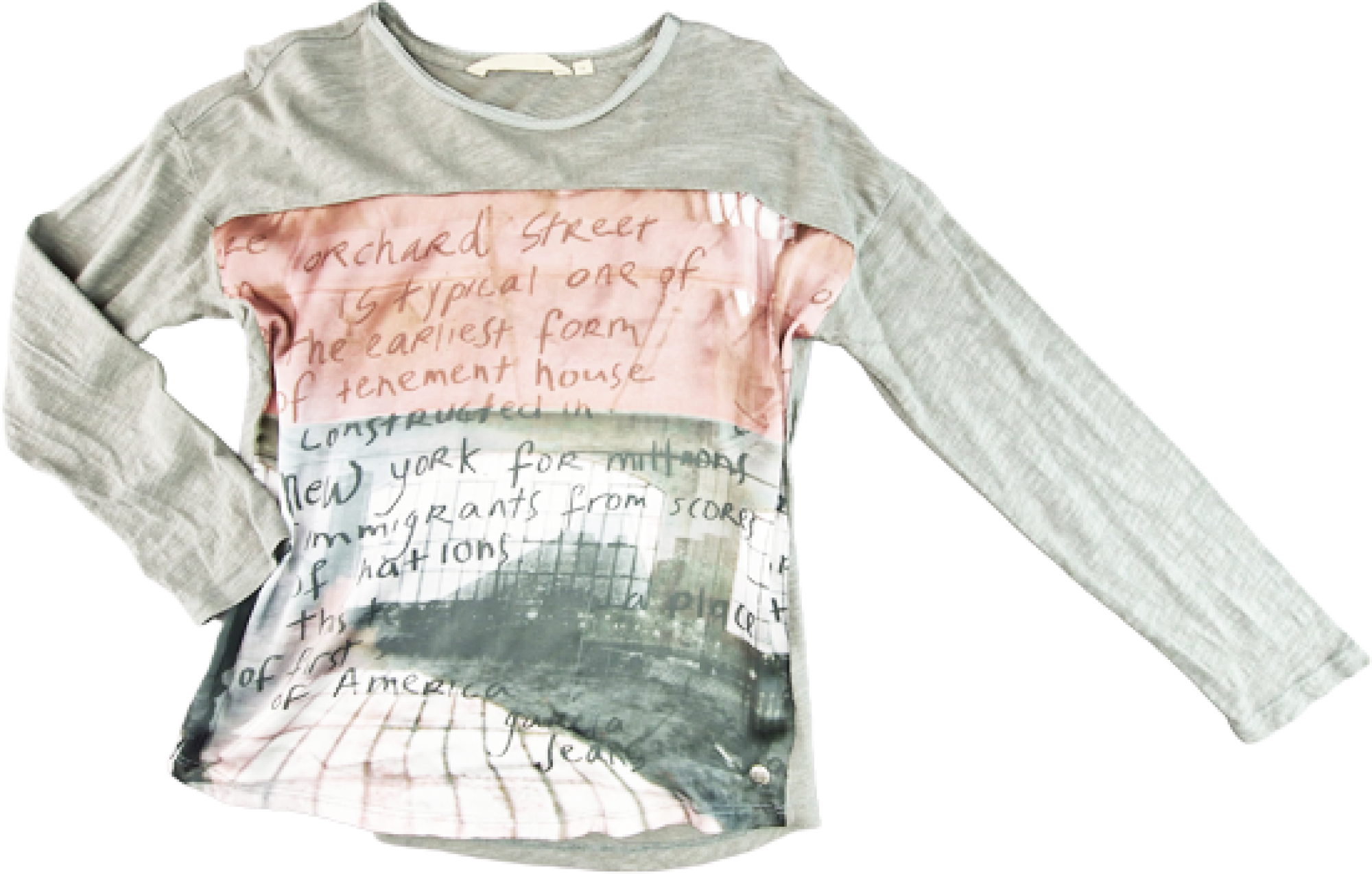 leichtes Langarmshirt Gr. 38 Garcia Jeans hellgrau/altrosa