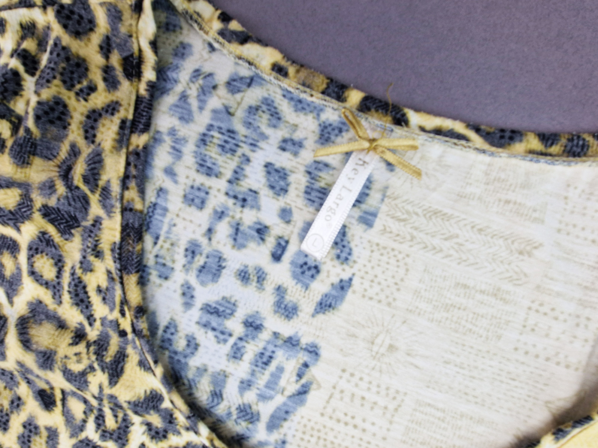 Paillettenshirt Gr. 40 gelb/schwarz Tigermuster