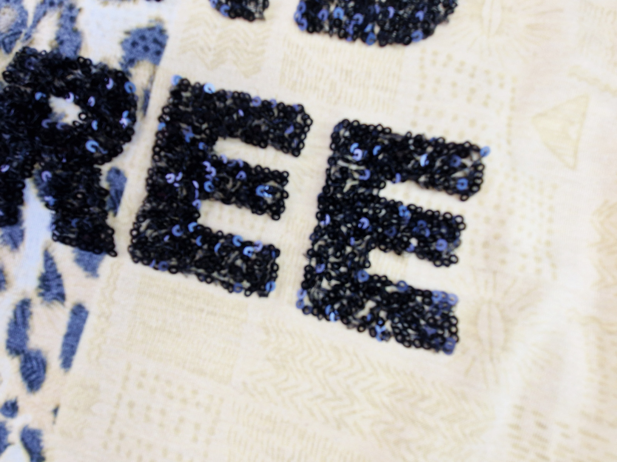 Paillettenshirt Gr. 40 gelb/schwarz Tigermuster