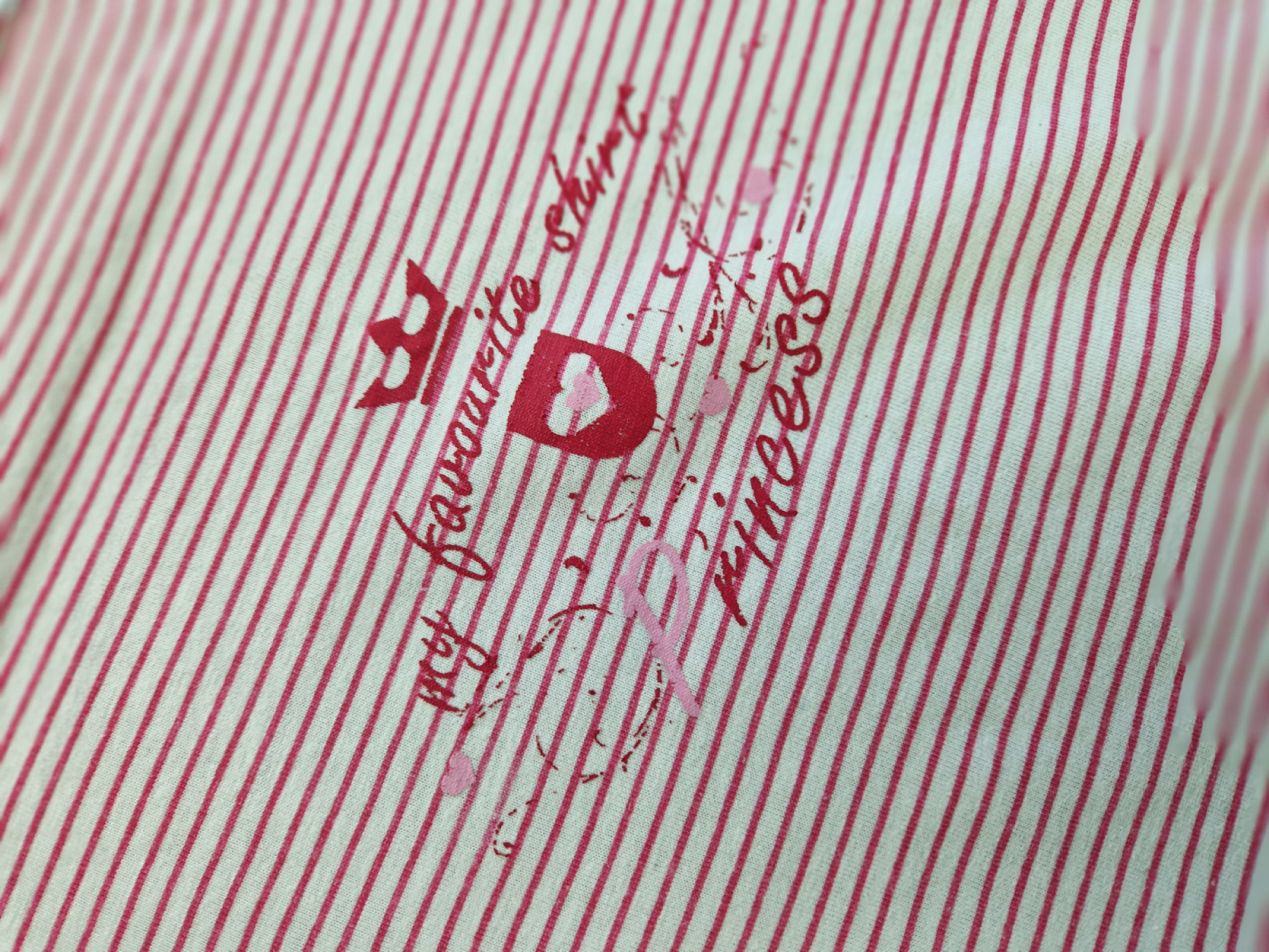 Nachthemd Gr. 146/152 kurzarm weiß/rot geringelt