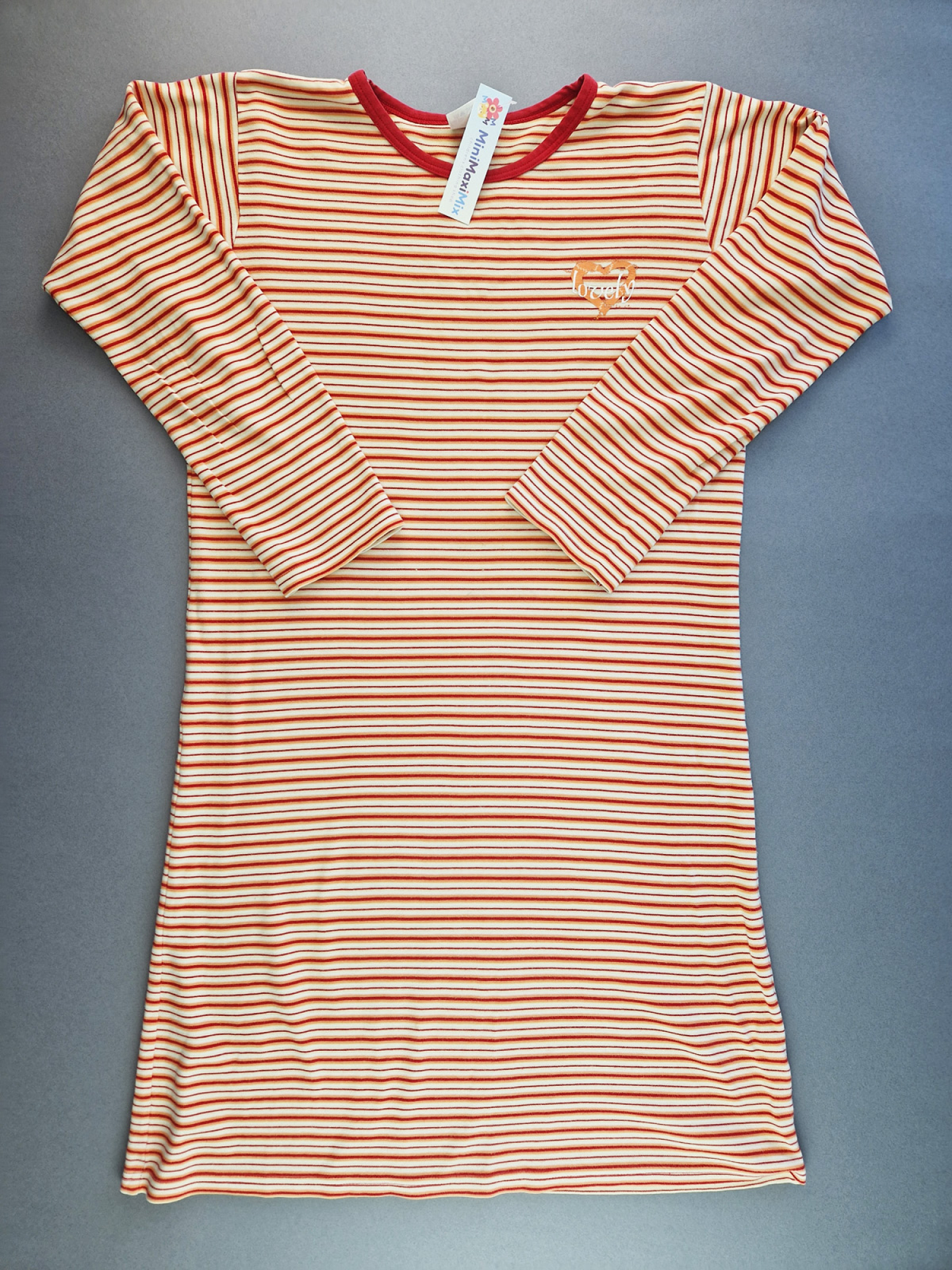 Langarmnachthemd Gr. 146/152 Schiesser orange/rot